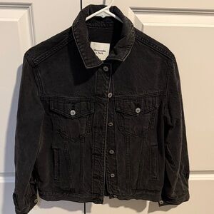 Abercrombie & Fitch Charcoal Denim Jacket XXS Runs Large